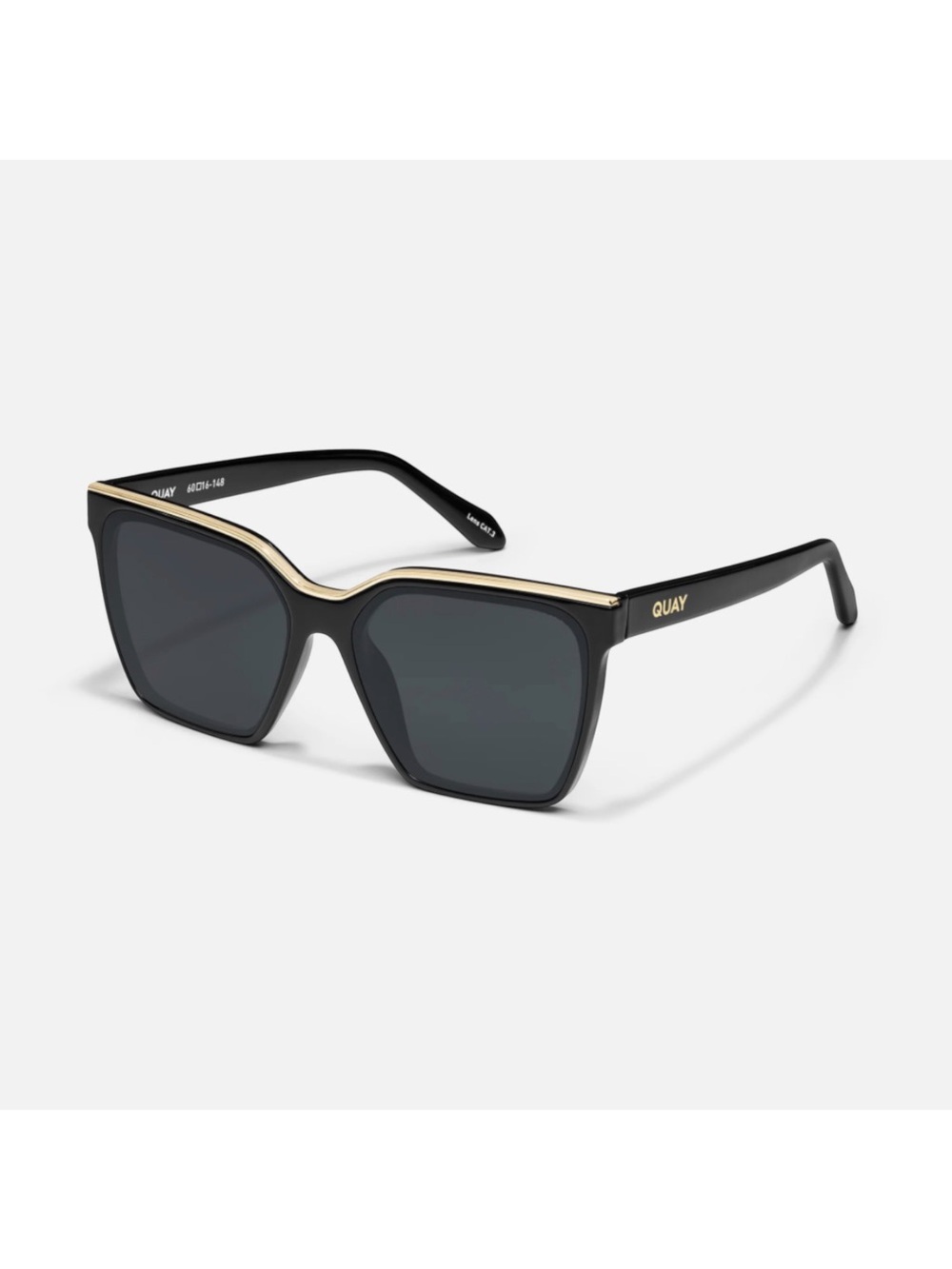 Quay Australia Level Up Square Polarized Sunglasses in Black Golf Frame